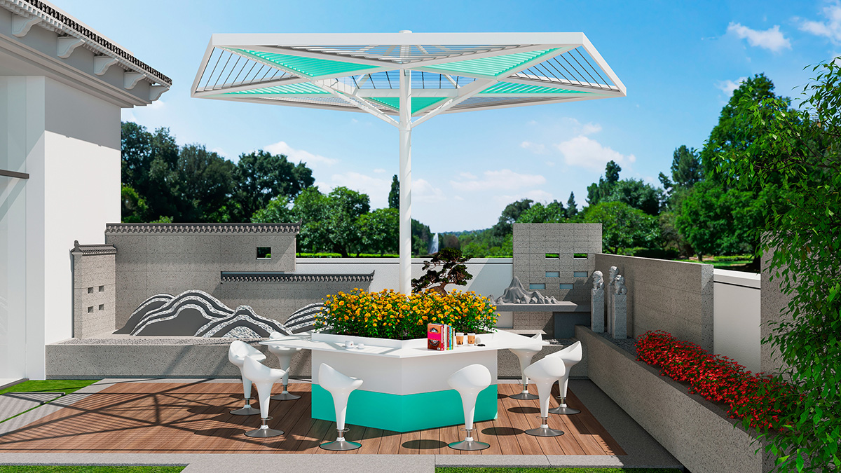 五边形休闲观景凉亭